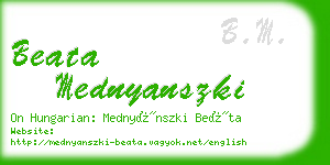 beata mednyanszki business card